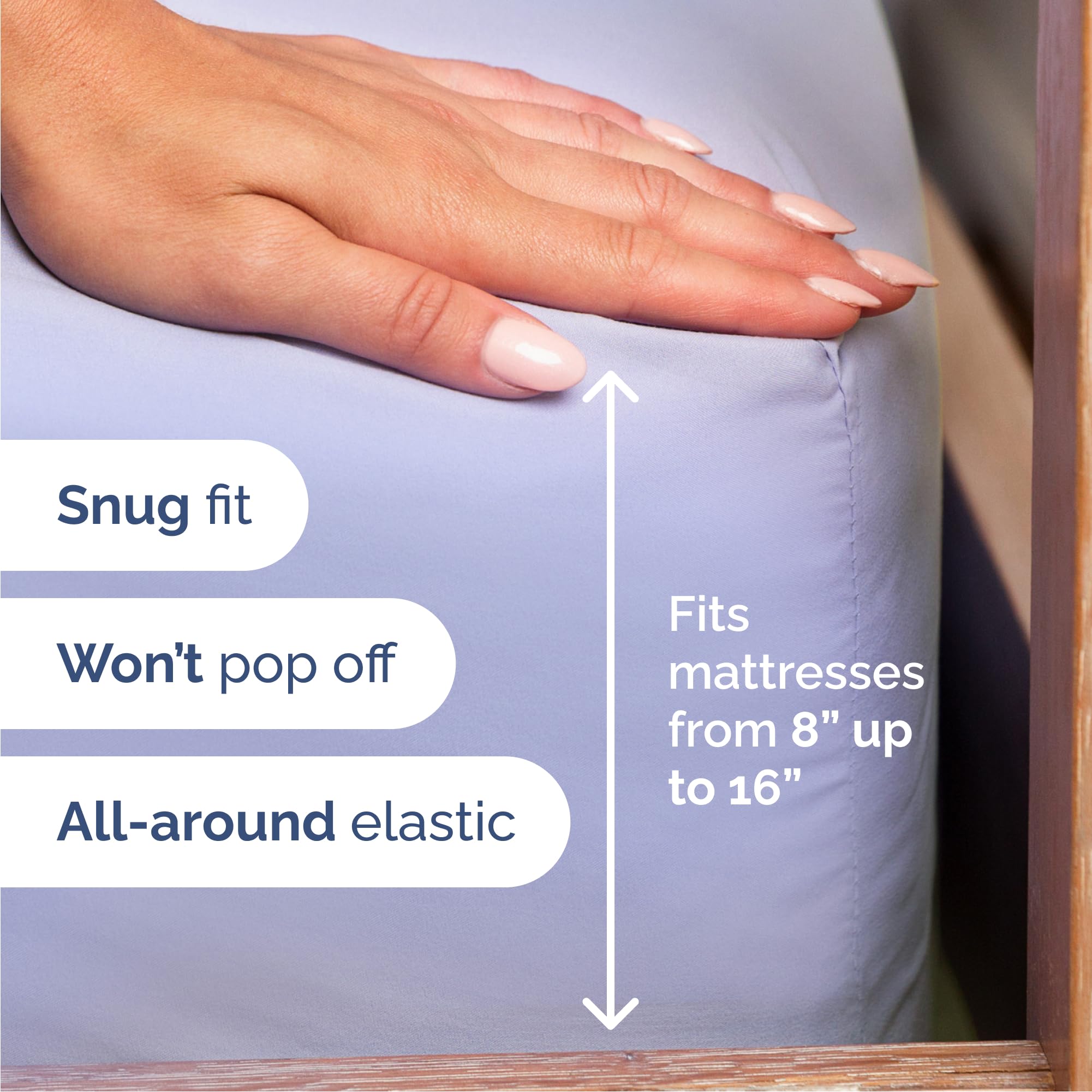 CGK Unlimited queen fitted sheet lavender 80x60 deep pocket for secure fit.