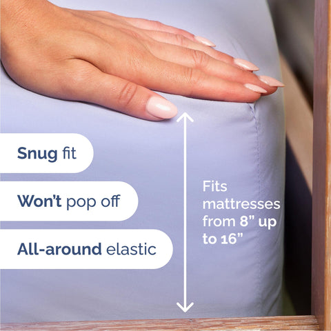 CGK Unlimited queen fitted sheet lavender 80x60 deep pocket for secure fit.