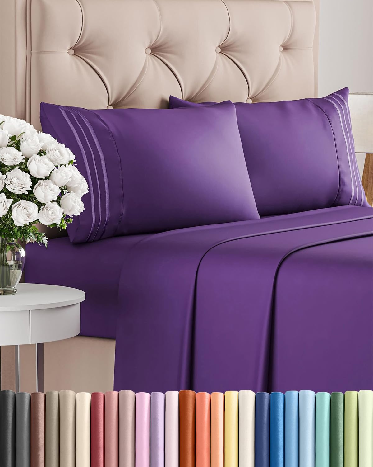 CGK Unlimited queen flat sheet 102x90, silky soft luxury for bed