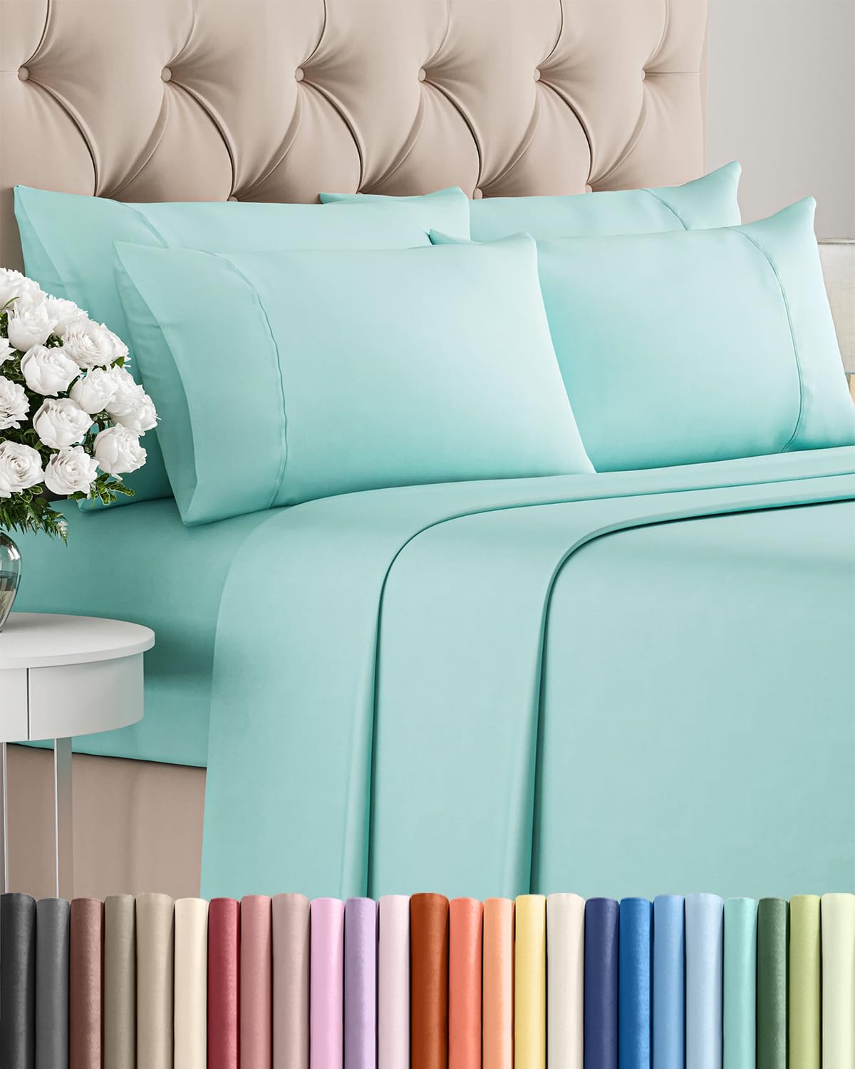 CGK Unlimited Queen flat sheet view featured for smooth bed drape and hotel-like feel