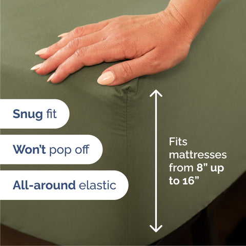 CGK Unlimited queen pillow cases sage green emphasize soft touch and easy sleep transitions.