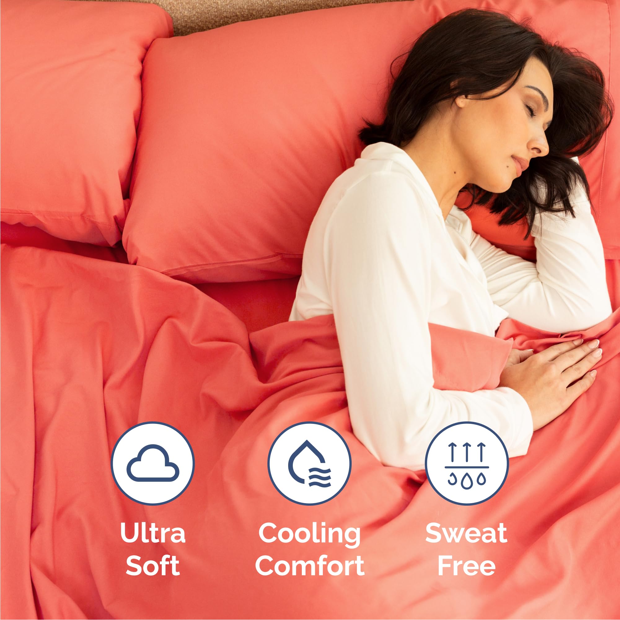 CGK Unlimited Queen pillowcases 20x30 closeup for smooth, cozy feel