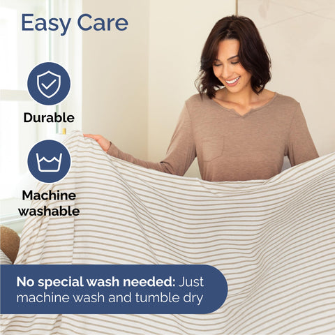 CGK Unlimited queen pillowcase 4 beige stripes balances softness and durability