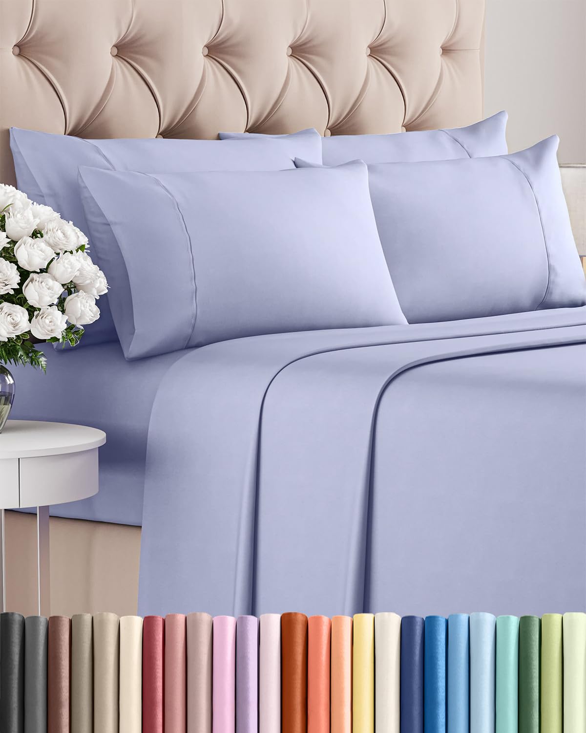 CGK Unlimited queen flat sheet shown with generous dimensions and cooling feel