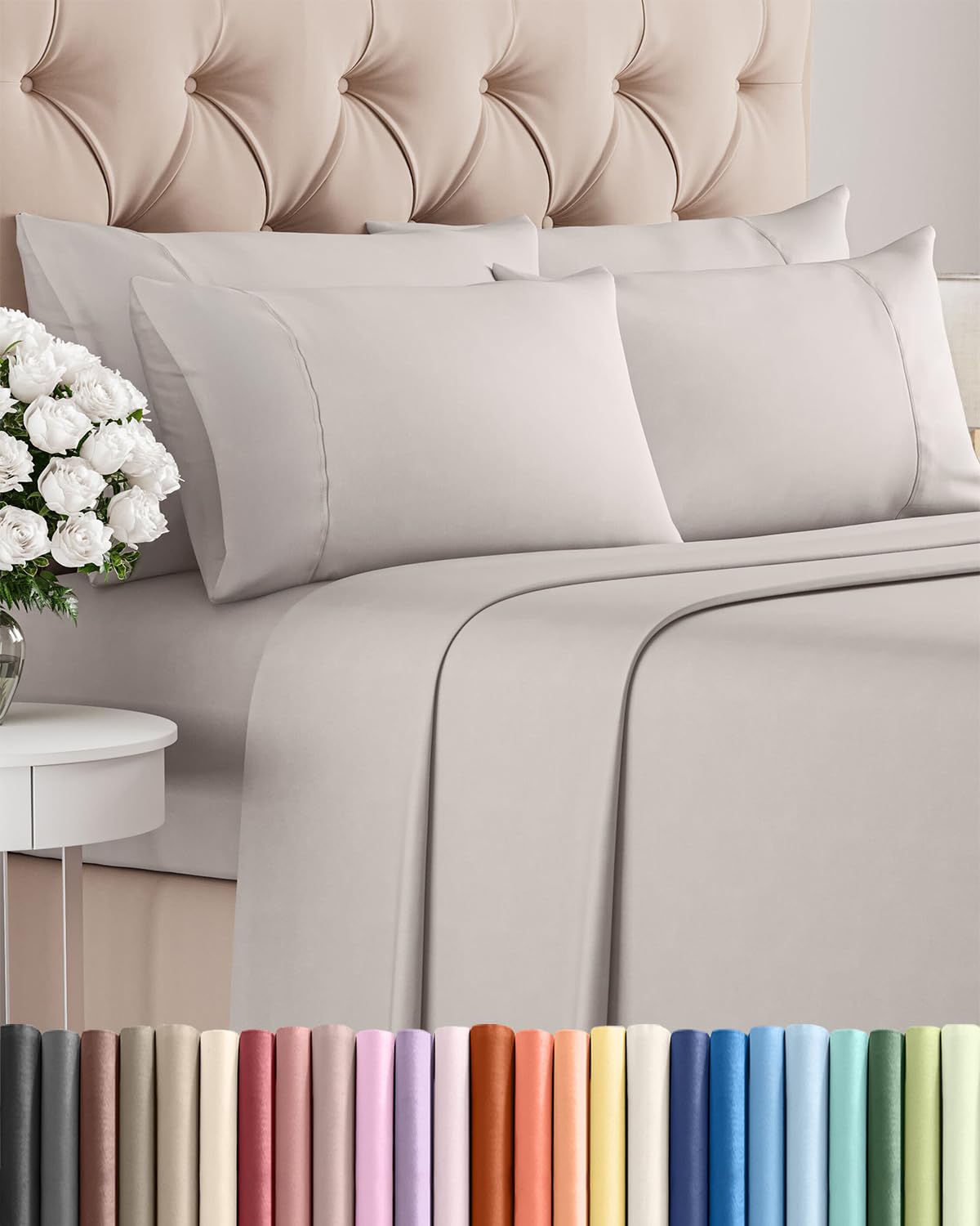 CGK Unlimited queen flat sheet: silky-soft, breathable fabric for a cool sleep.