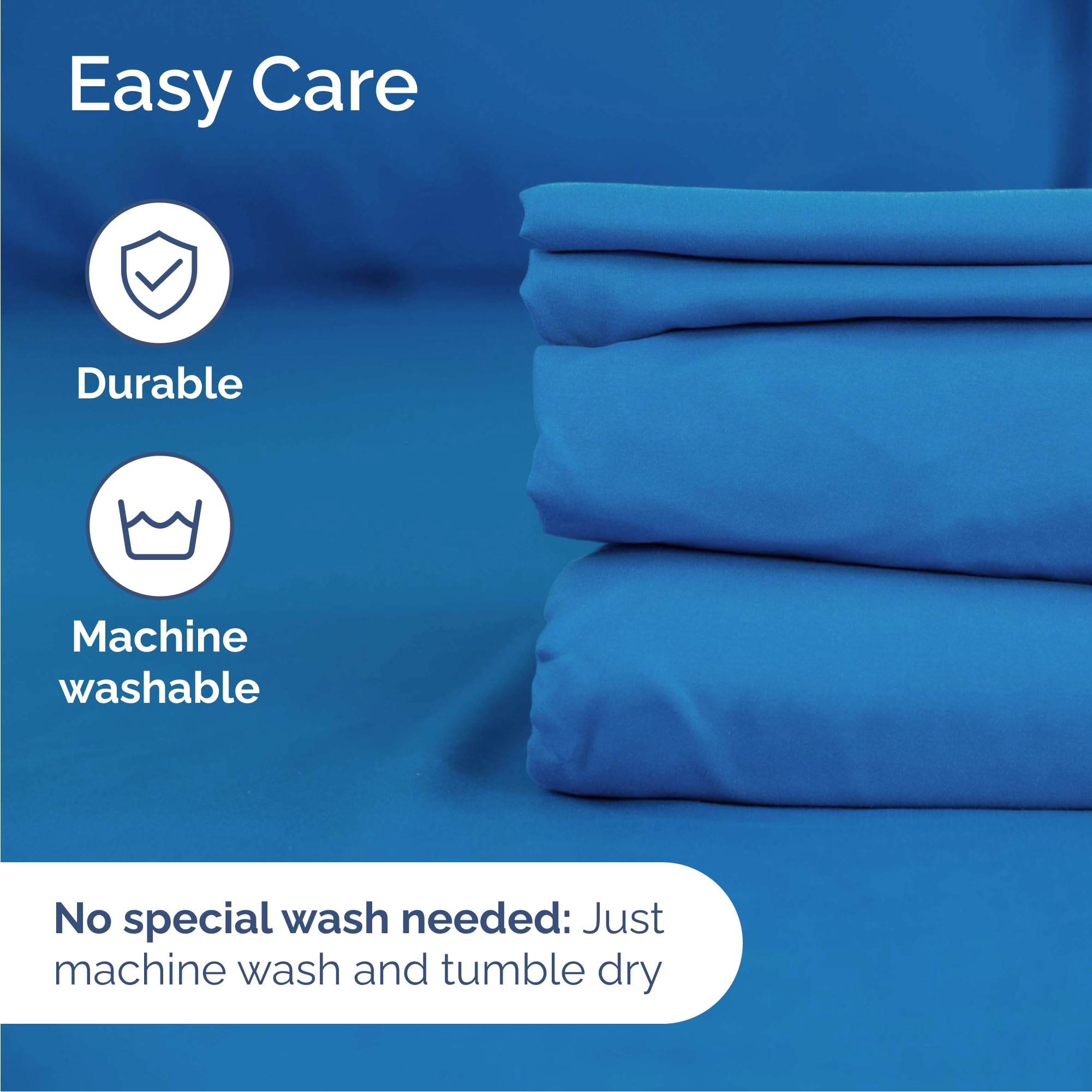 CGK Unlimited royal blue shade adds vibrant bedroom color.