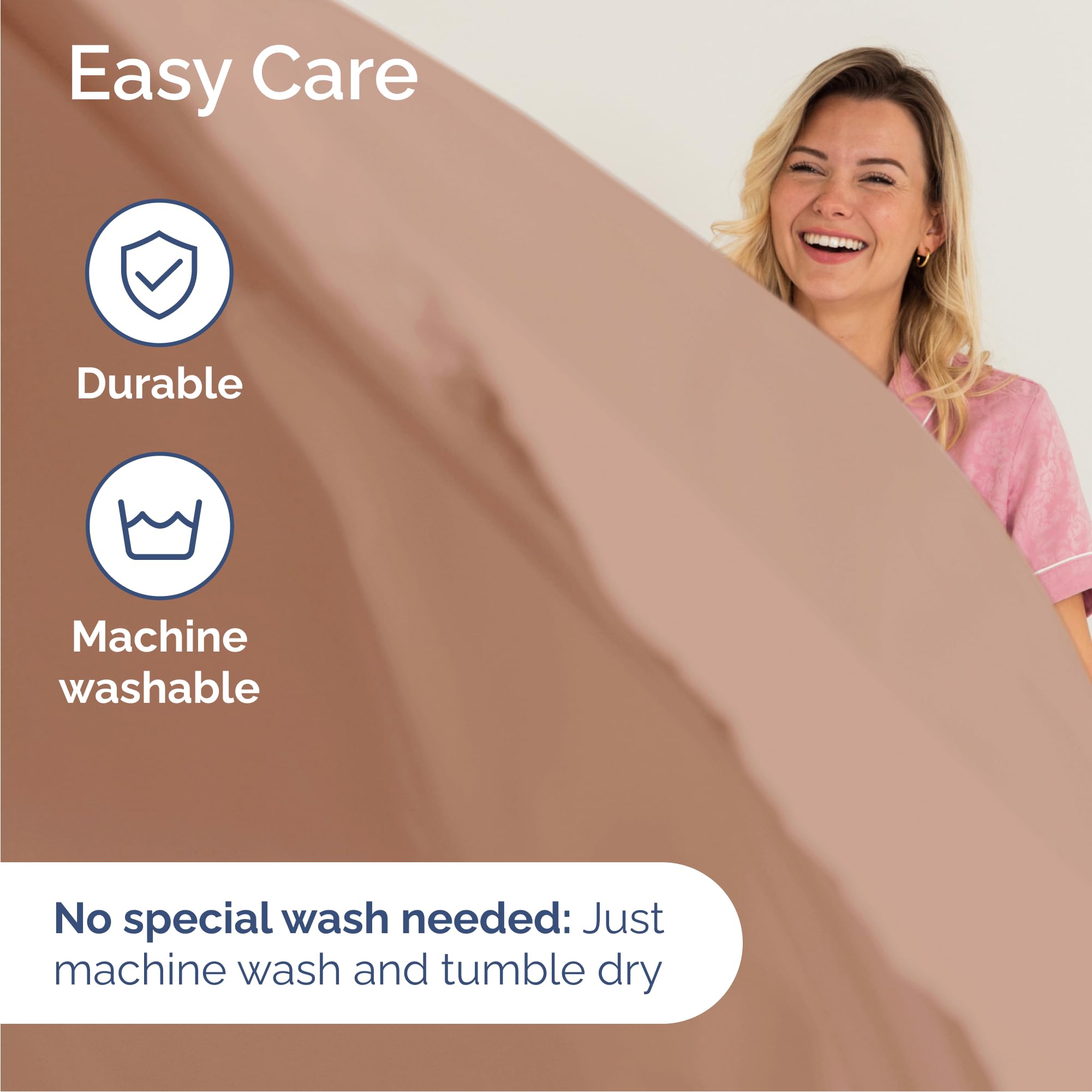 CGK Unlimited mauve bedding delivers hotel-like softness at home.