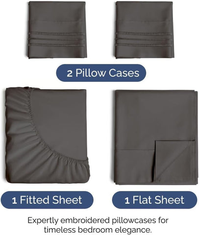 CGK Unlimited Queen Sheets fitted sheet stretched over a mattress with deep pockets