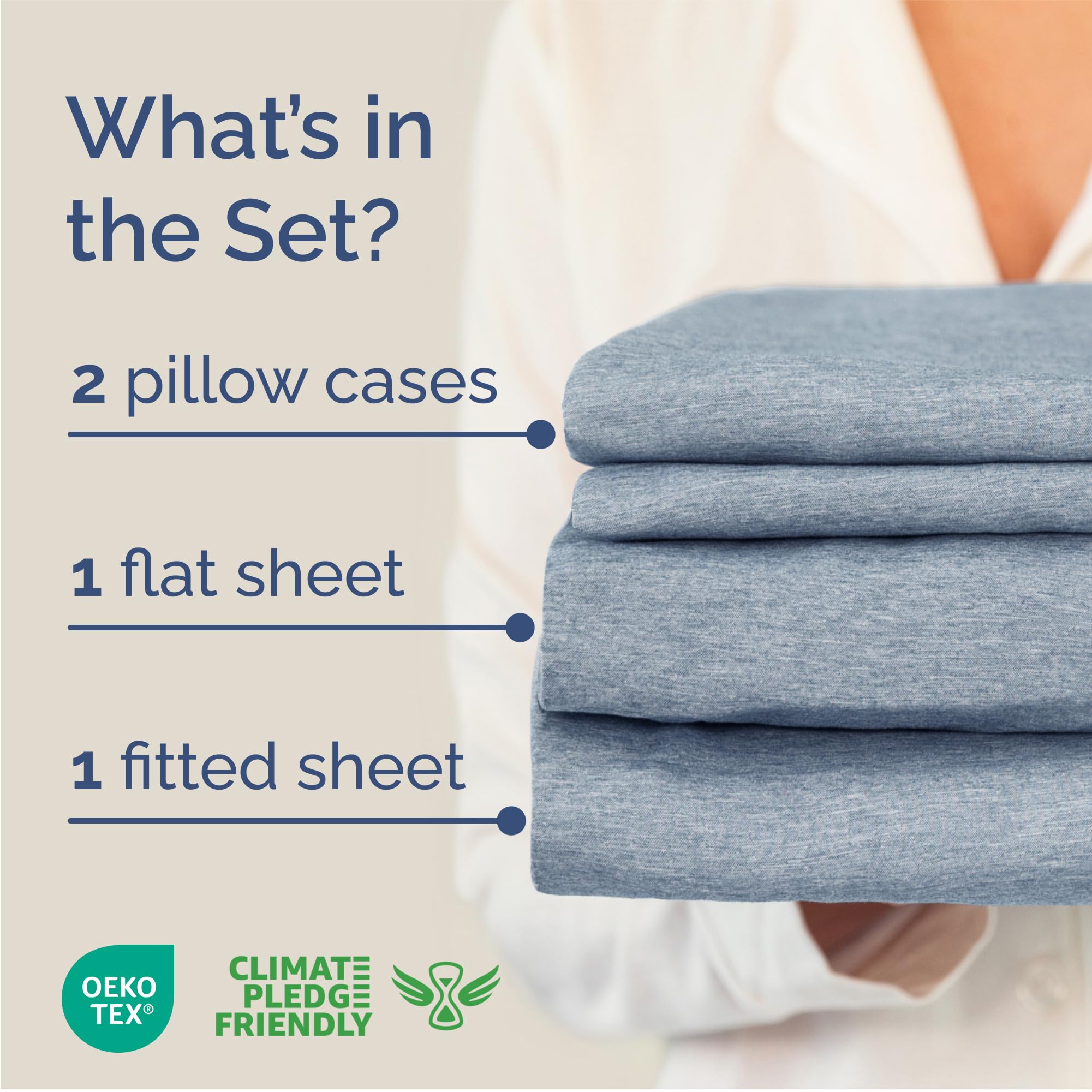 Close-up of brushed microfiber texture highlights softness and breathability.