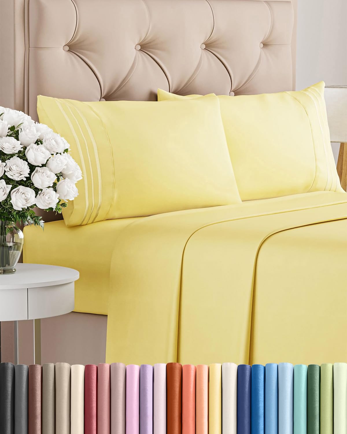 CGK Unlimited queen-size sheet set close-up weave shows silky softness and cooling feel