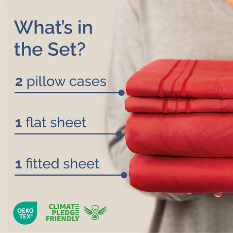 CGK Unlimited queen size sheet set fitted sheet: deep pockets up to 16 inches for a secure fit.