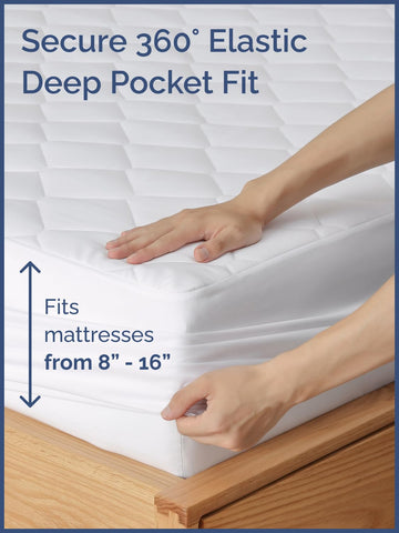 CGK Unlimited quilted mattress pad breathable fabric for comfortable sleep