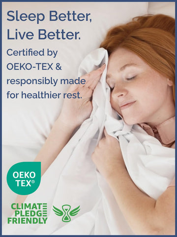 CGK Unlimited white mattress pad on bed illustrating low-profile top layer