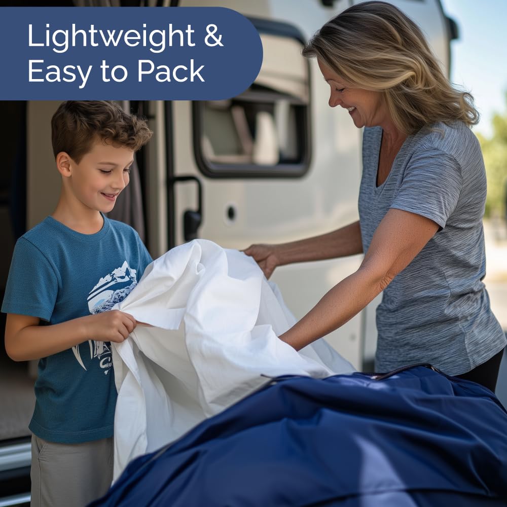 CGK Unlimited elastic-edge sheet for a secure RV King bed fit