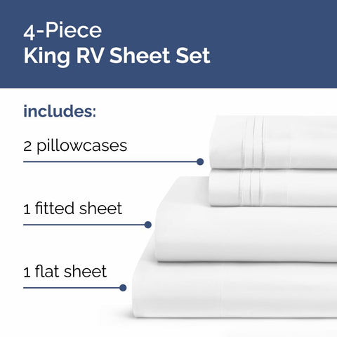 CGK Unlimited RV King fitted sheet 72x80 provides snug fit for 8-12 inch mattresses