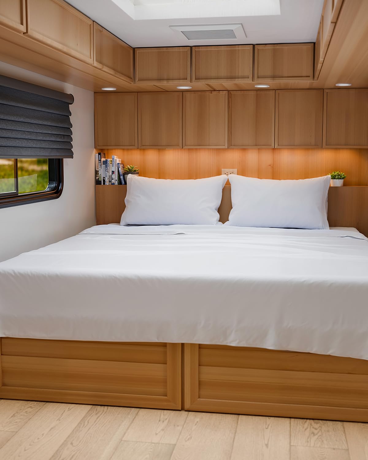 CGK Unlimited RV King flat sheet 90x102 enables easy bed making with breathable comfort