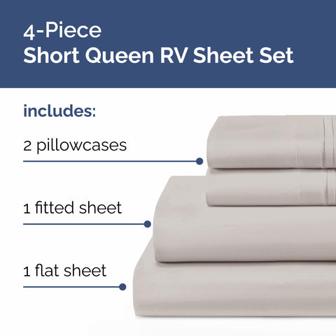 CGK Unlimited RV short-queen bed fit demonstrating secure, wrinkle-free bedding
