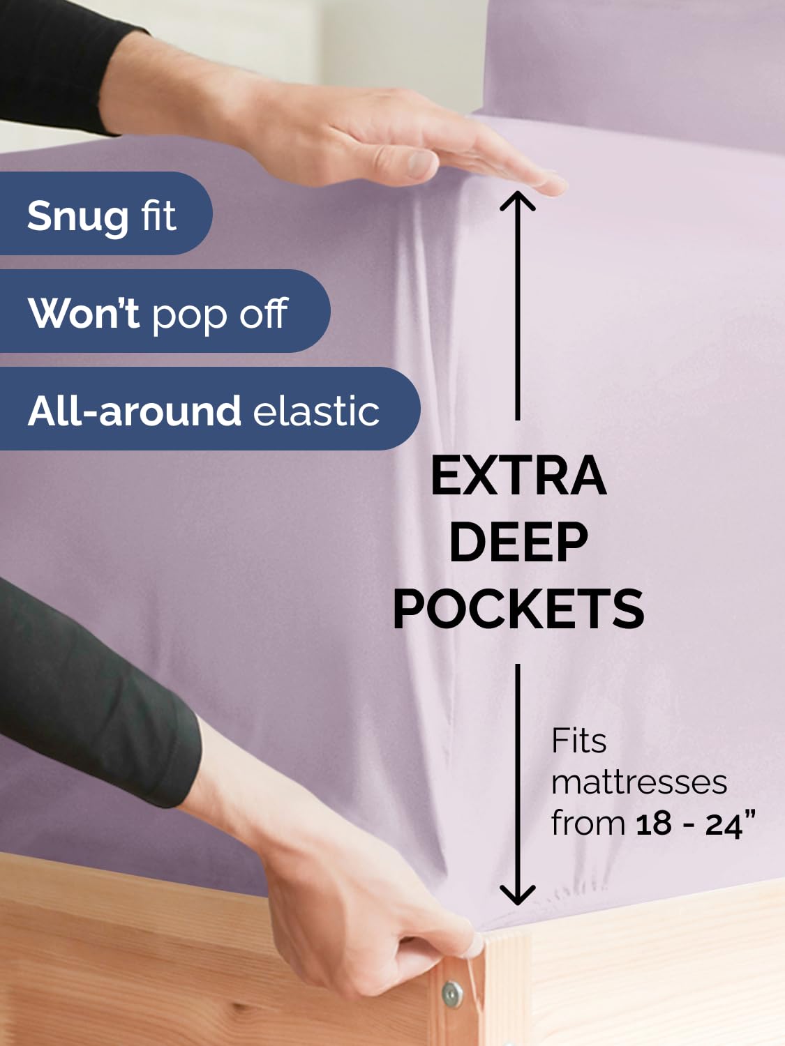 CGK Unlimited secure-pillowcases-4pk keep pillows in place with secure closures.