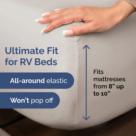 CGK Unlimited sheet set with deep pockets for snug RV or compact mattresses