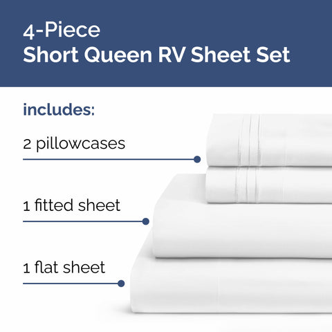 CGK Unlimited Short Queen fitted sheet with deep pockets for RV beds
