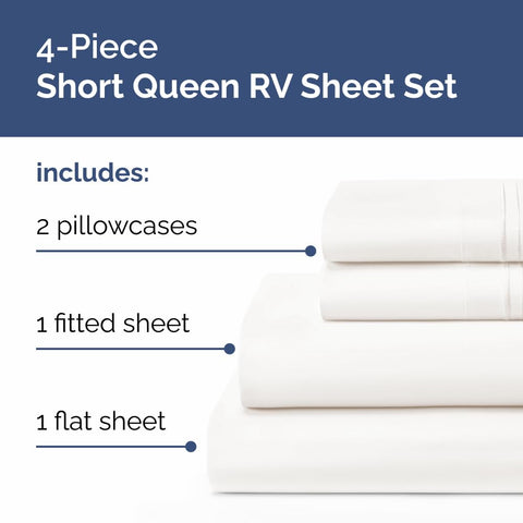 CGK Unlimited Short Queen sheet set fitted 60x75-pocket depth for secure, wrinkle-free sleep