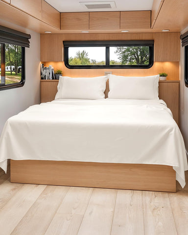 CGK Unlimited Short Queen sheet set overview showcasing hotel-inspired comfort for RV beds