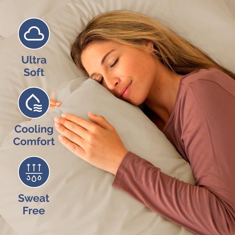 CGK Unlimited cooling short queen sheets emphasize moisture-wicking comfort.