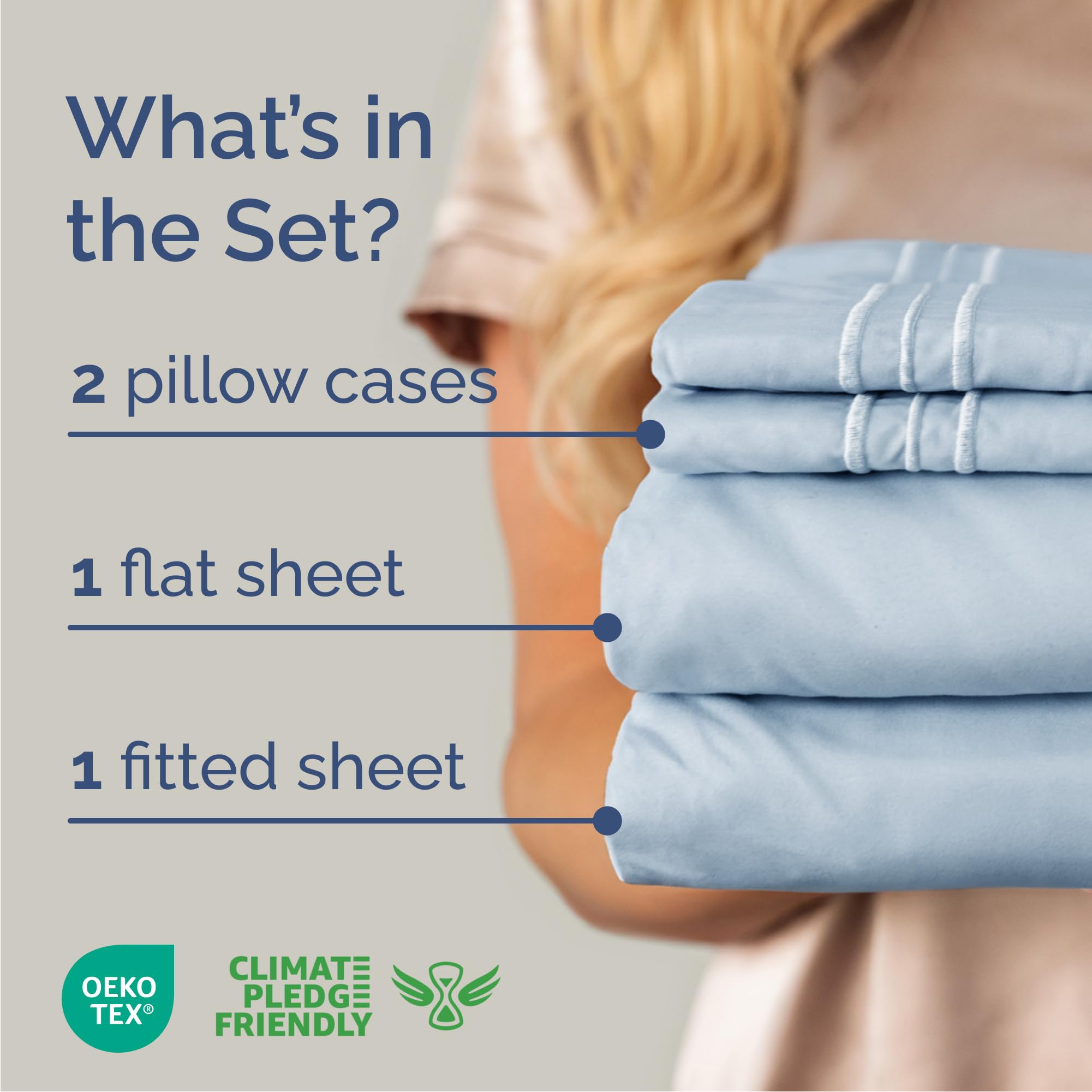 CGK Unlimited Cal King sky blue fitted sheet with a deep pocket for secure fit.