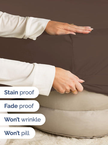 CGK Unlimited soft brown king sheet closeup showing luxurious texture for easy bed-making