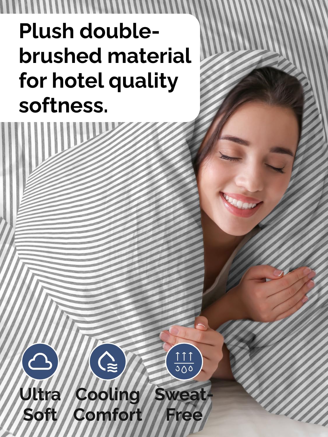 CGK Unlimited soft double-brushed fabric invites restful sleep with breathable comfort.