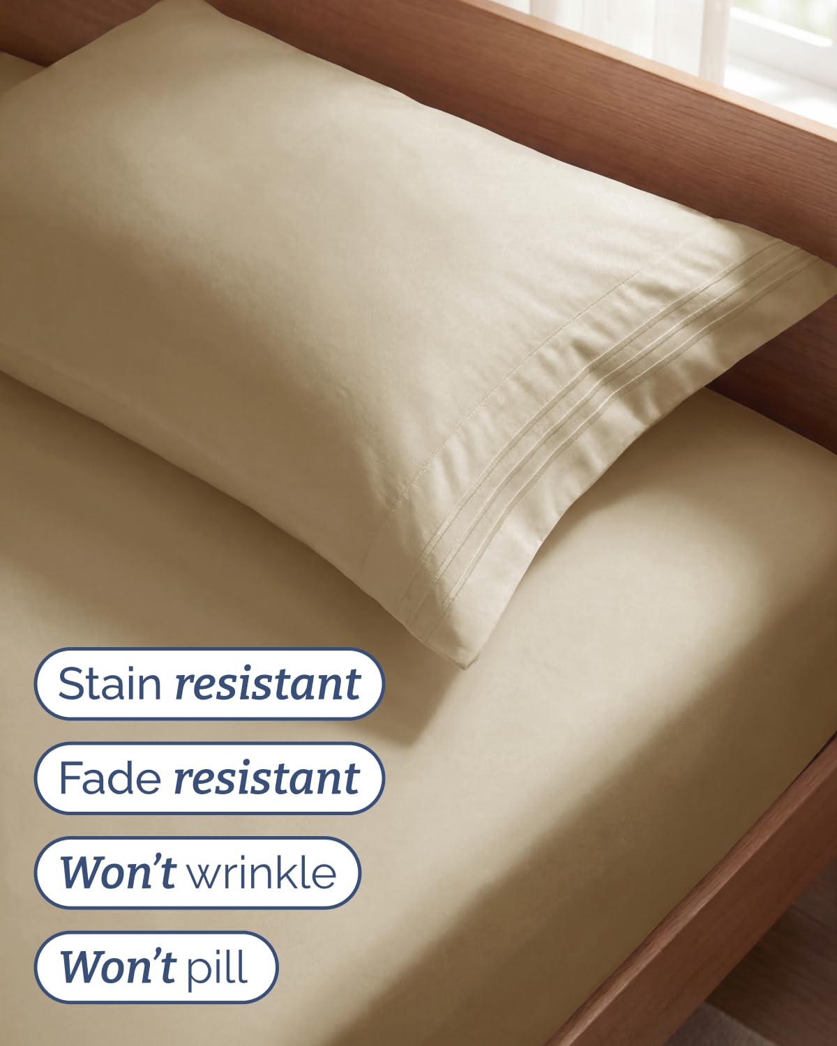 CGK Unlimited soft microfiber sheets beige feel silky and breathable