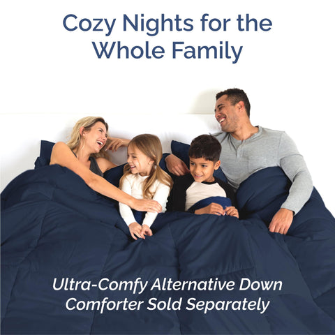 CGK Unlimited navy 7-piece split king set for a simple bed refresh