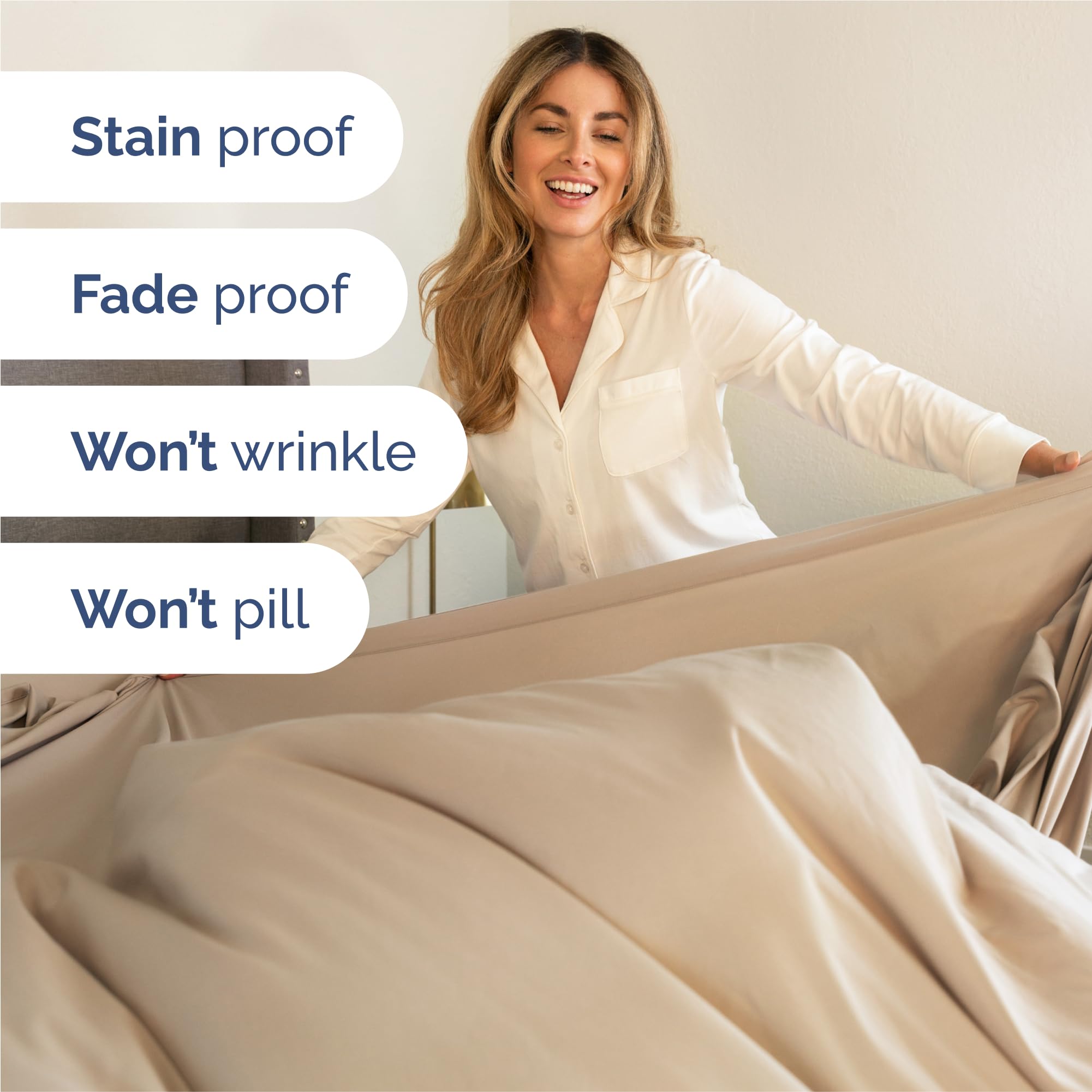 CGK Unlimited Split King fabric is breathable microfiber for night-long coolness