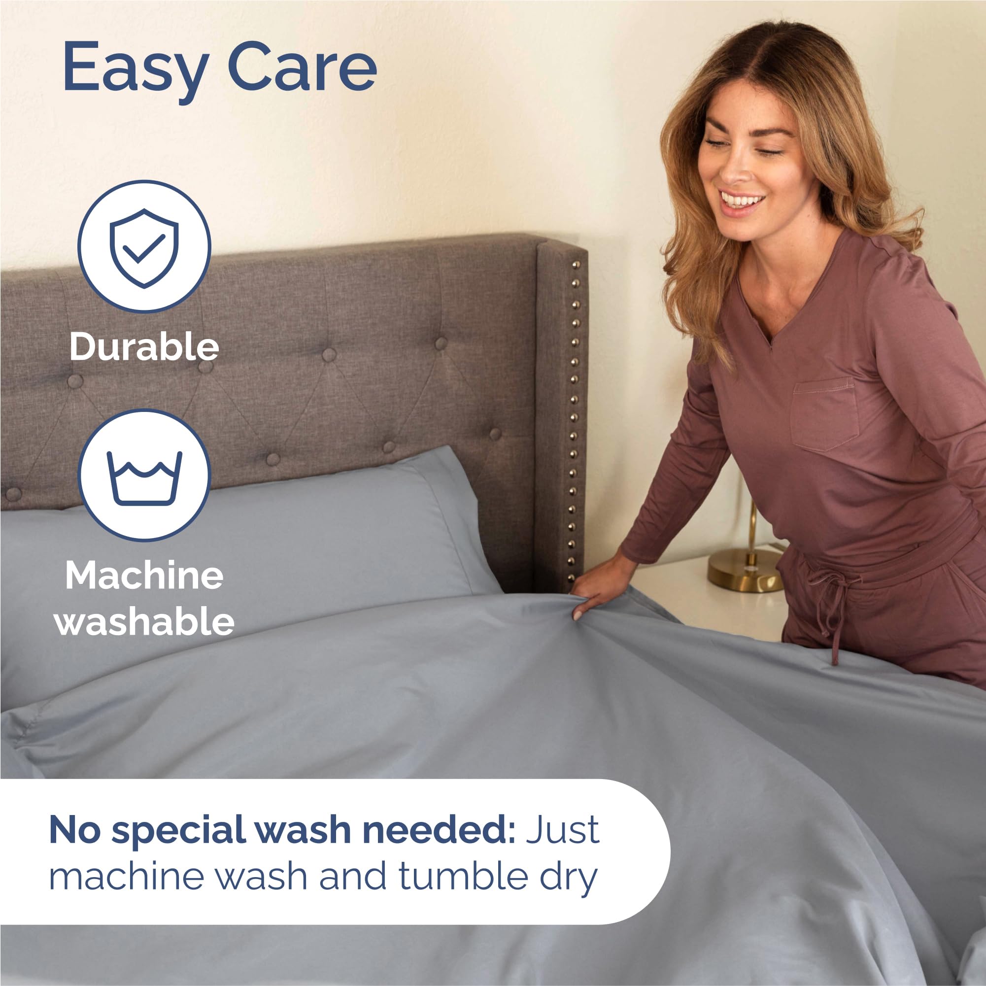 CGK Unlimited deep pockets image shows secure fit for tall mattresses