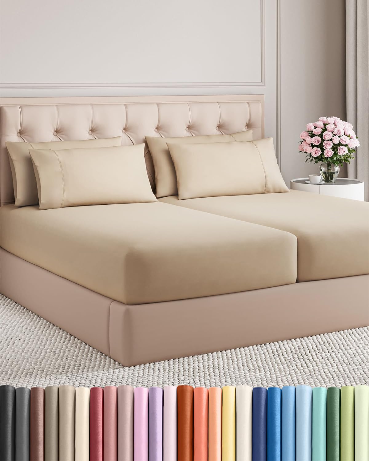 CGK Unlimited Split King flat sheet for expansive coverage and cooling comfort