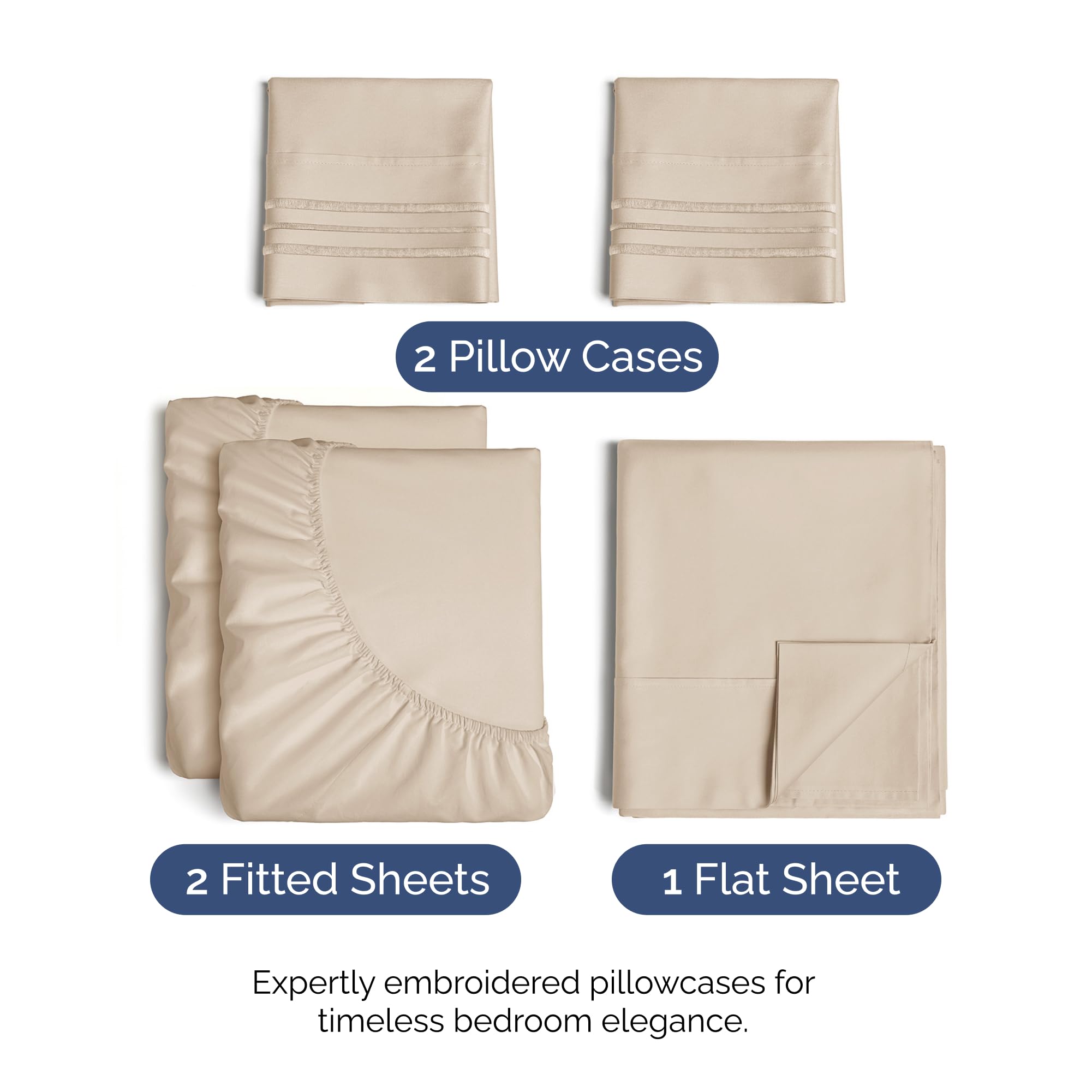 CGK Unlimited split-king fitted sheets with deep pockets for easy fit.