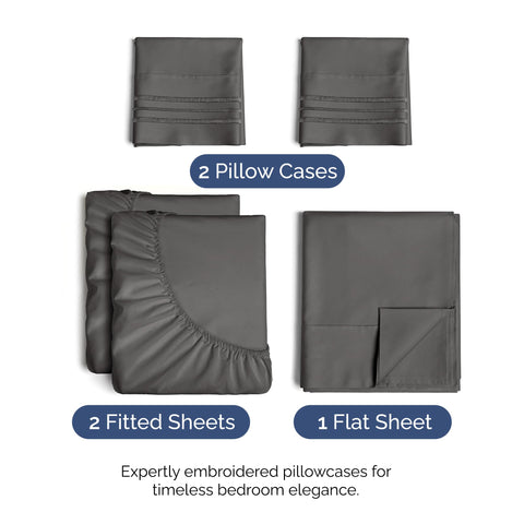 CGK Unlimited split king fitted sheets with elastic corners for deep mattresses
