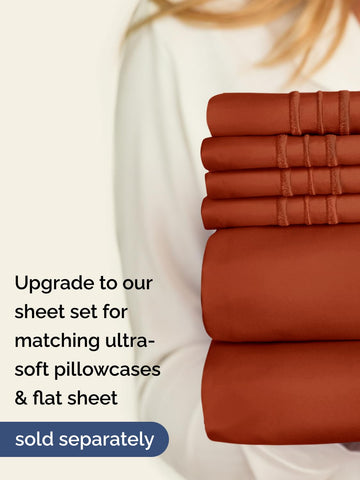 CGK Unlimited terracotta deep king fitted sheet terracotta color brightens bedrooms