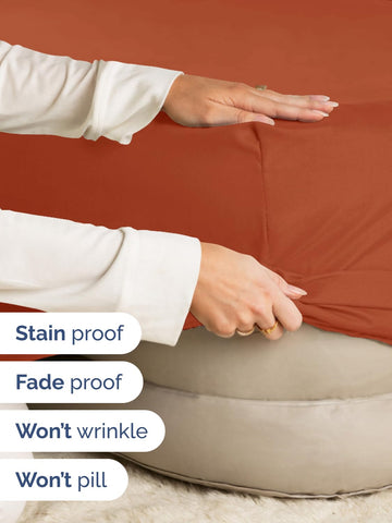 CGK Unlimited terracotta deep king fitted sheet elastic-around-edges ensures secure fit