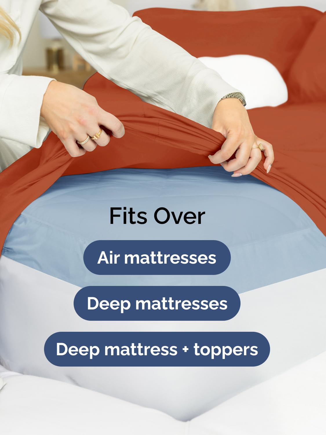 CGK Unlimited terracotta deep king fitted sheet washable and durable for everyday use