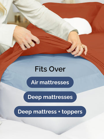 CGK Unlimited terracotta deep king fitted sheet washable and durable for everyday use