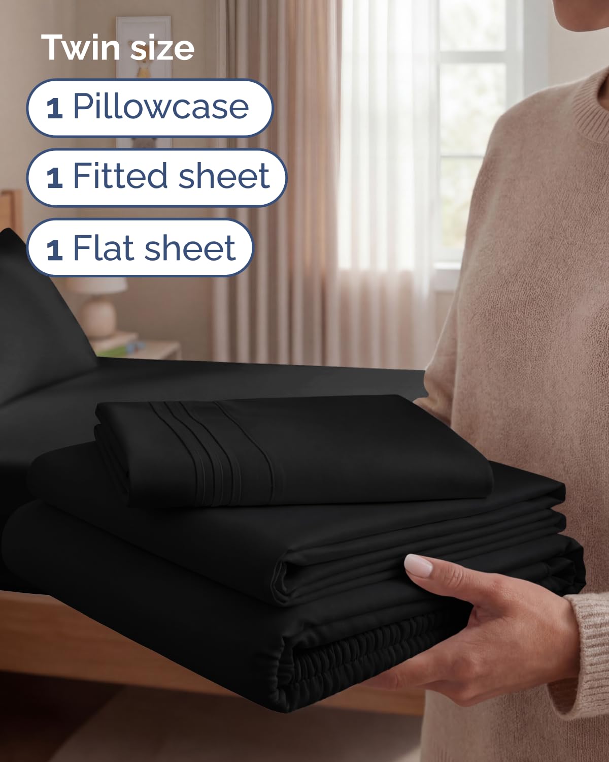 CGK Unlimited fitted sheet on mattress demonstrates up to 16-inch pockets