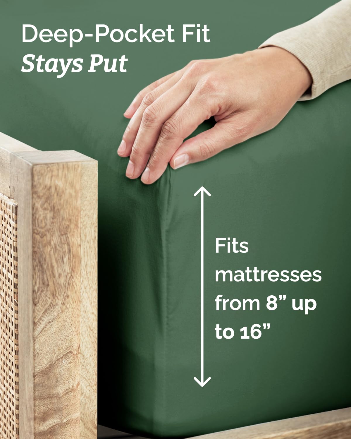CGK Unlimited deep pockets ensure a snug fit on thick mattresses.