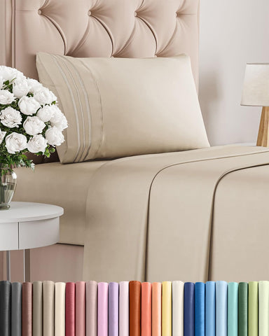CGK Unlimited Twin 3pc sheet set pillowcase offers soft, breathable comfort for cool nights.