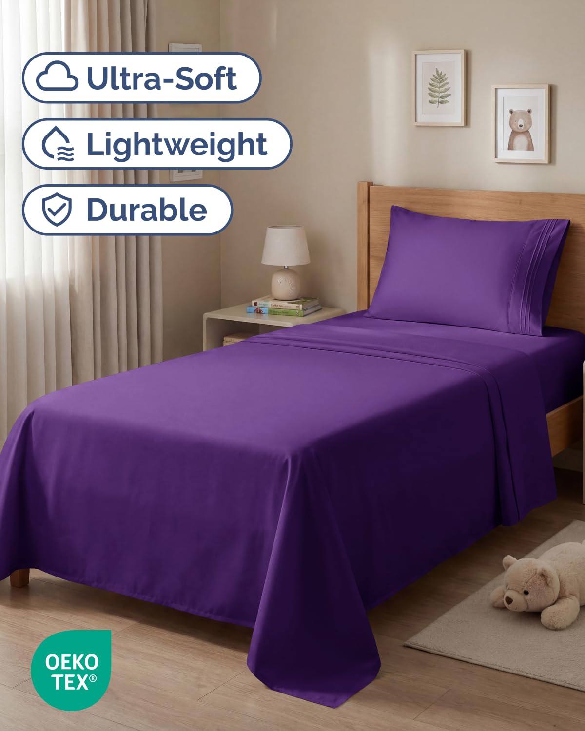 CGK Unlimited twin fitted sheet 75x38 with 16in deep pockets for snug, secure fit.
