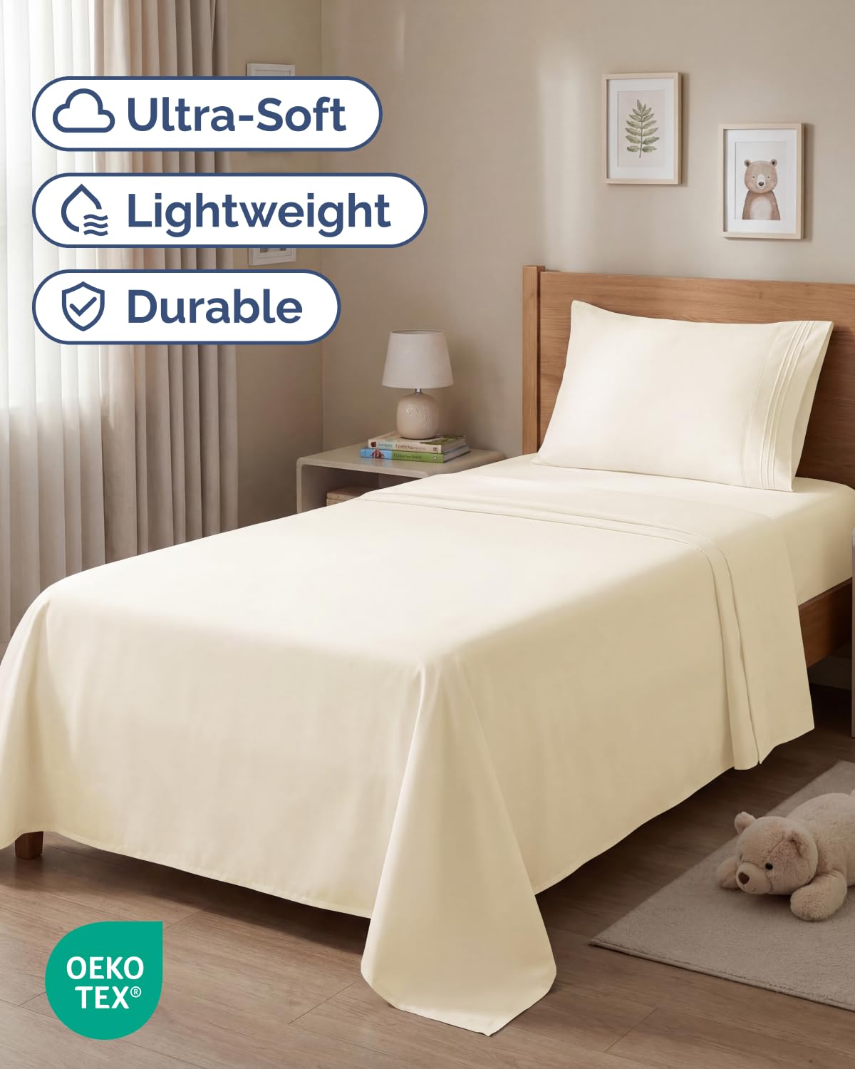 CGK Unlimited flat sheet off-white 96x66 laid flat for size check