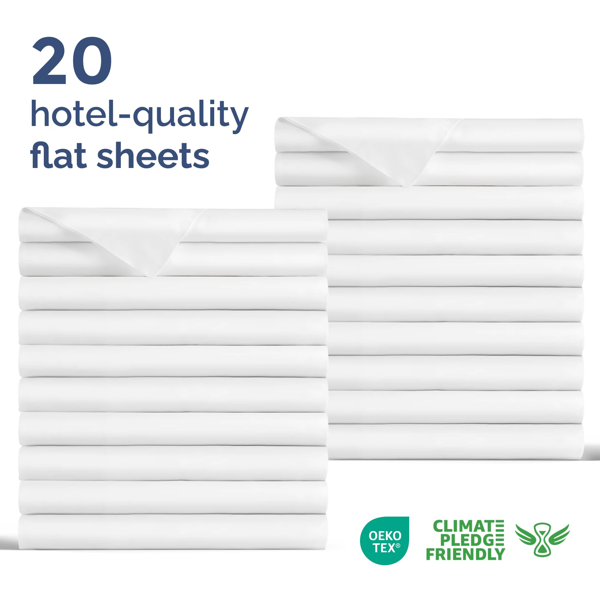 CGK Unlimited twin flat sheets 66x96, smooth microfiber and all-season comfort.