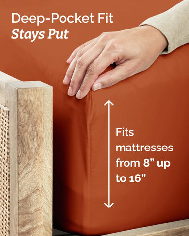CGK Unlimited deep pocket design on fitted sheet for secure fit