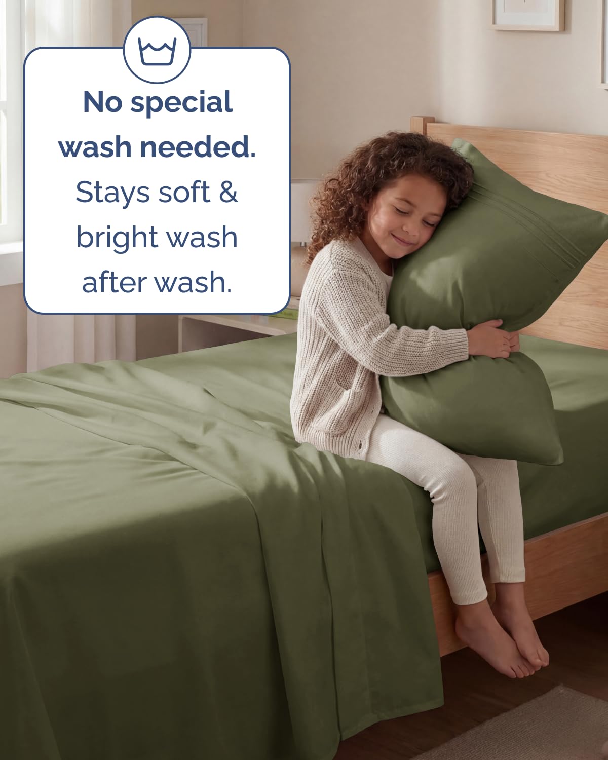 Easy-fit design from CGK Unlimited helps quick bed making and wrinkle resistance.