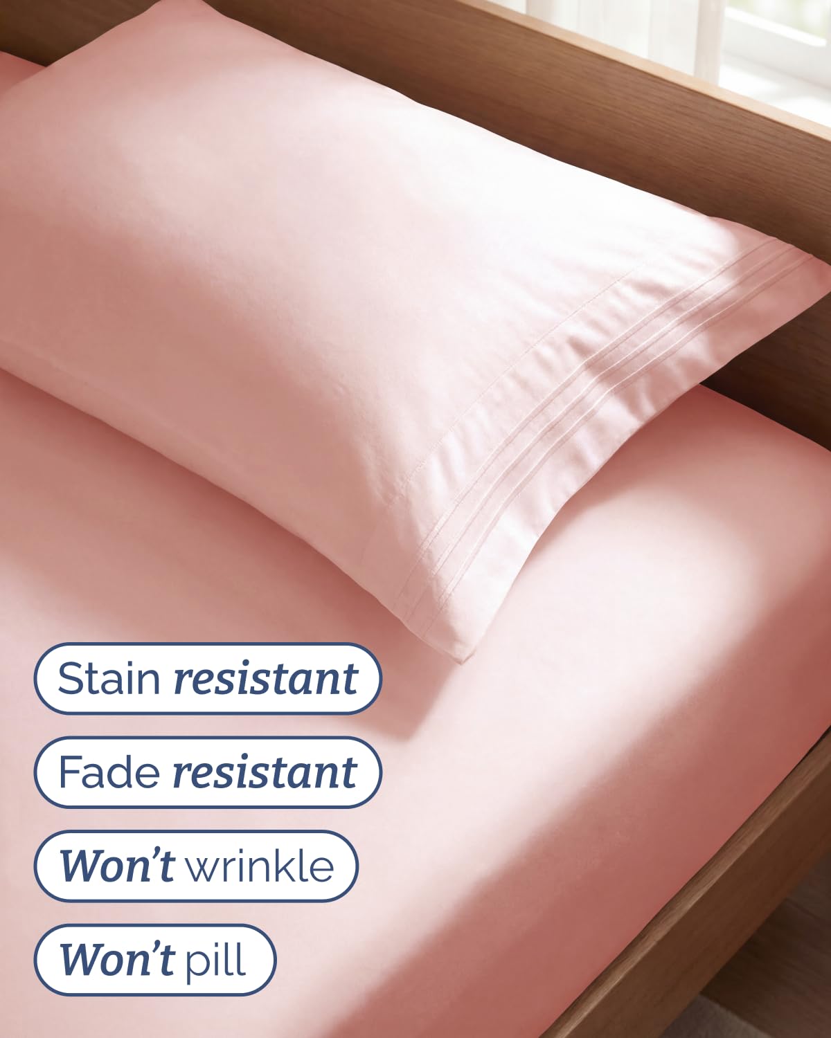 Flat sheet 96x66 from CGK Unlimited twin sheet set displayed on bed